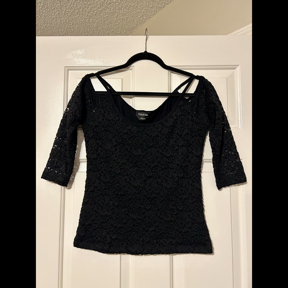 Bebe Cold Shoulder Top ASO Katherine Pierce